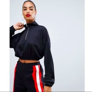 PrettyLittleThing zip front long sleeve sweater